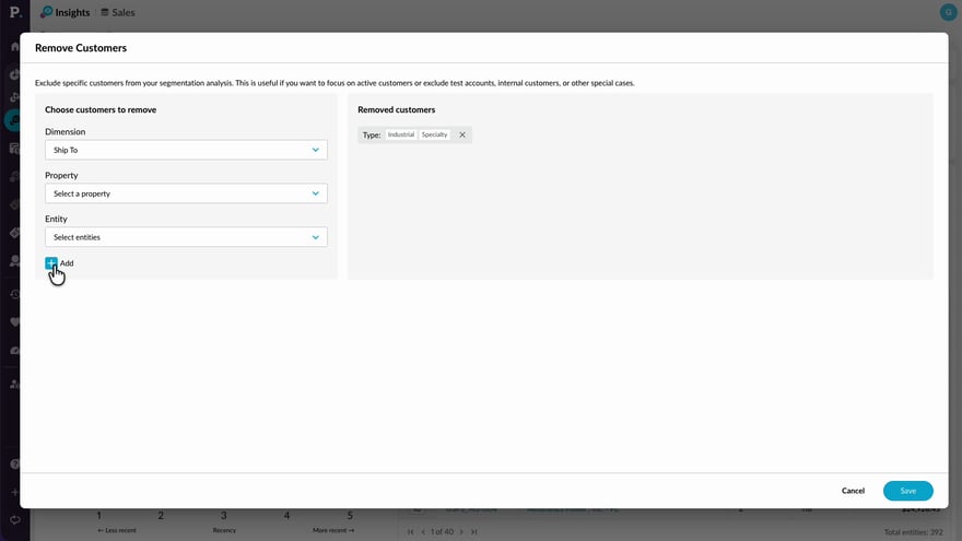 Exclude customers from Insights calculations