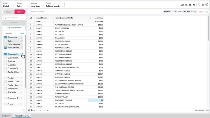 View transactions
