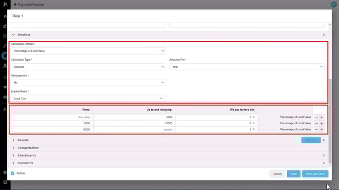 Rule setup - Brackets
