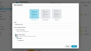 Add a financial statement