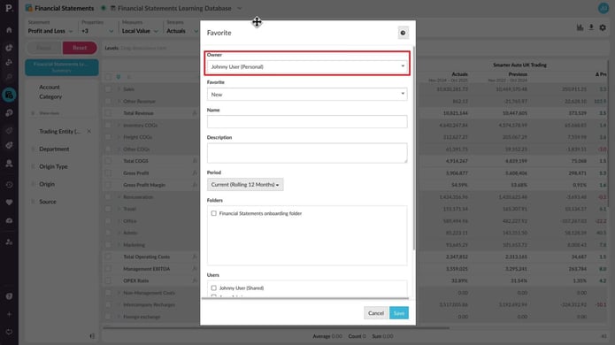 Save and share favorites