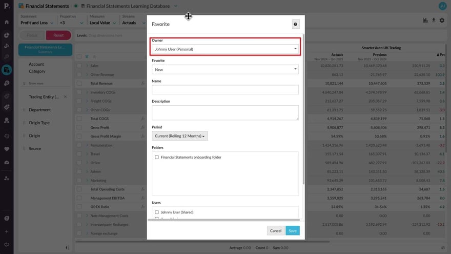 Save and share favorites