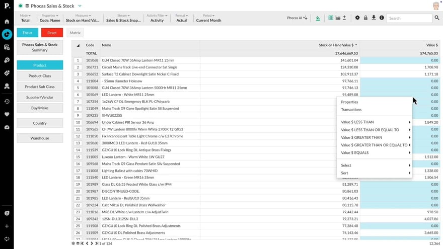 Combine inventory and sales to find dead stock