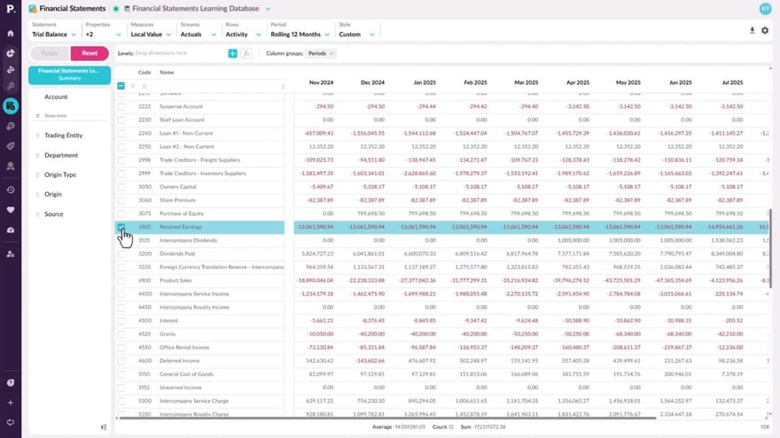 Set up your Trial Balance Statement