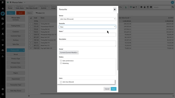 Save useful data as a favorite