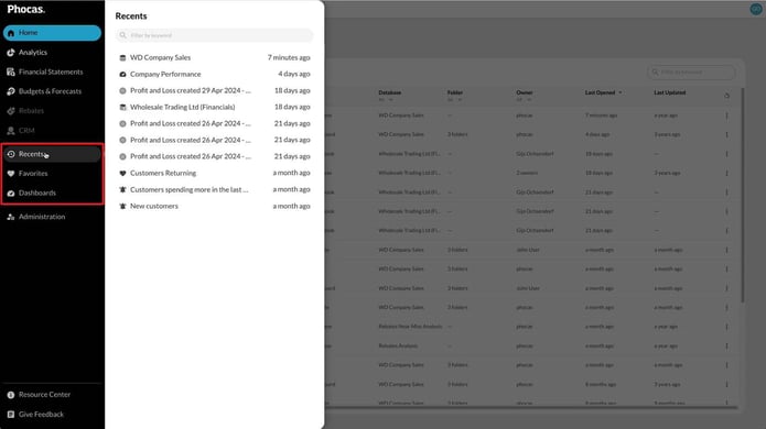 Find your way around Phocas