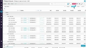 Budget by region and branch