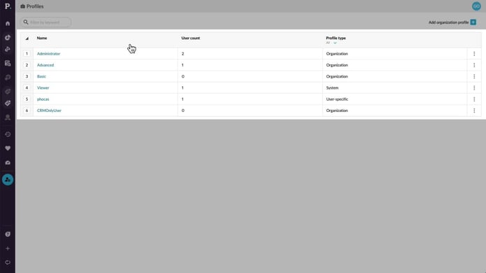 Add an organization profile