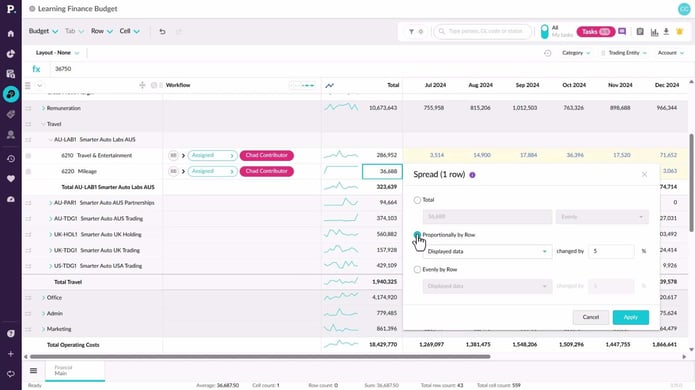 Edit values in a worksheet