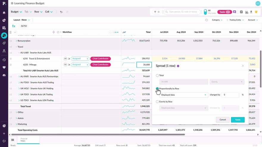 Edit values in a worksheet