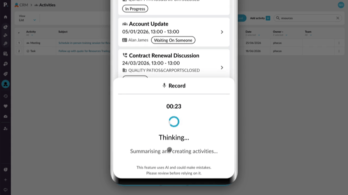 Create activities with AI voice