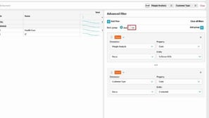 Create an advanced filter in Flex Modes