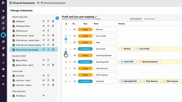 Edit a financial statement