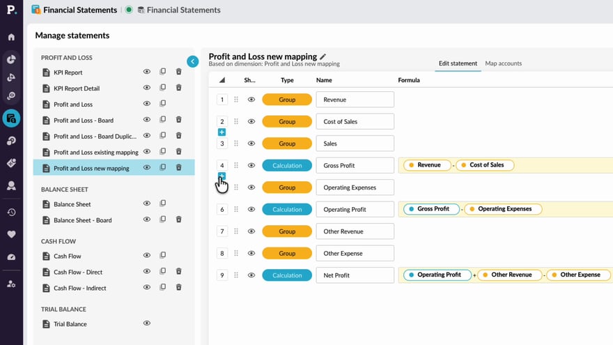Edit a financial statement
