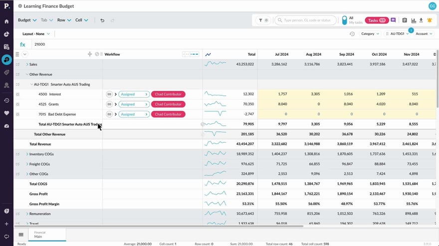 Use sum and working lines