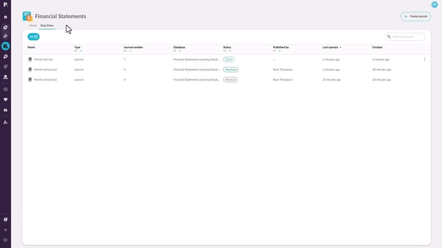 Find your intercompany journals