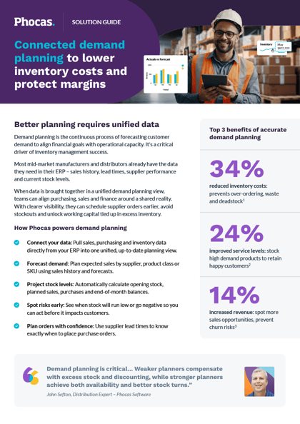Connected demand planning to lower inventory costs and protect margins