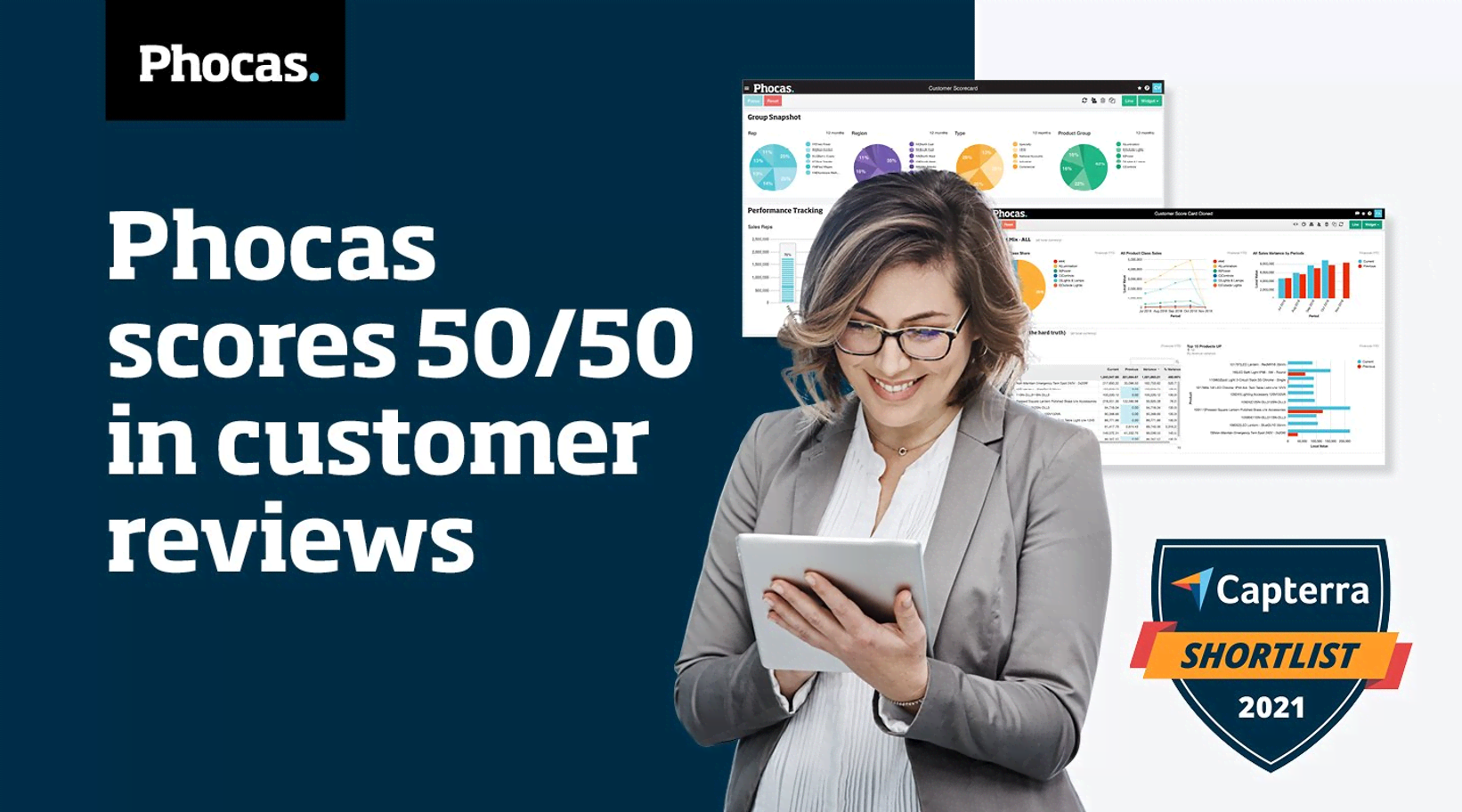 Phocas rates 50/50 in Capterra's top data analysis tools of 2021